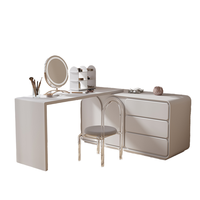 Table de maquillage et commode de chevet combinée en bois de bouleau massif, réglable, style moderne et minimaliste, nouveau modèle