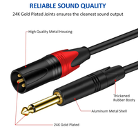 2 RCA mâle à 2 XLR 3 broches mâle câble Audio stéréo 2rca à 2XLR double 24K plaqué or câble Audio HiFi 4N fil OFC