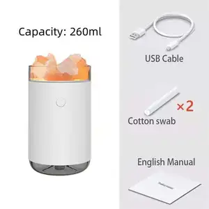 New 260ml Mini Usb, Portable Crystal Himalayan Salt Stone Lamp Humidifier Aroma Essential Oil Diffuser For Home Office/