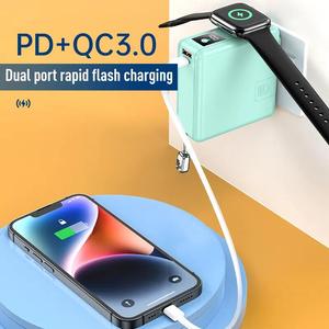 Batterie externe de voyage sans fil 6 en 1 <span class=keywords><strong>Chargeur</strong></span> rapide portable 15000mAh Câbles intégrés Affichage LED Batterie externe pour airpod - Product Image 6