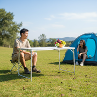 Table d'extérieur pliable et empilable en alliage d'aluminium, légère et étanche, idéale pour le camping, la salle de sport et les pique-niques – Meilleure vente