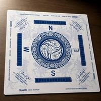 Tapis de jeu de Mahjong de luxe, bleu et blanc, avec règles Charleston, support de rangement, portable, pliable, silencieux, en caoutchouc, pour table, amusant