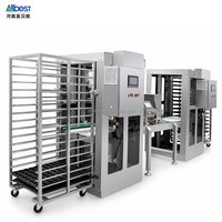 Machine de chargement et de déchargement automatique de plateaux, commande PLC, acier inoxydable, haute vitesse, équipement de ligne de production de fours de boulangerie