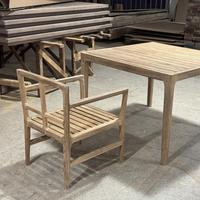Ensemble de canapés d'extérieur en teck moderne, coussins imperméables, meubles de jardin durables et écologiques