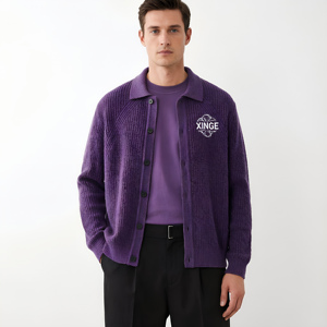 Suéter Cárdigan de Punto para Hombre, 100% Algodón, Alta Calidad, Estilo Urbano Moderno, Tela Cómoda, Venta al por Mayor y al Detal - Product Image 1