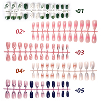 KADS 240 faux ongles adhésifs amovibles en ABS, forme cercueil française, demi-couverture, pré-conçus, longueur moyenne, ajustement parfait pour les doigts