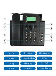 Écran WiFi Hotspot FM Speed Dial FWP 2G 3G 4G Volte Vente en gros Hôtel Banque Usage domestique Couleur SIM Téléphone de bureau Téléphone sans fil <span class=keywords><strong>fixe</strong></span> - Product Image 2