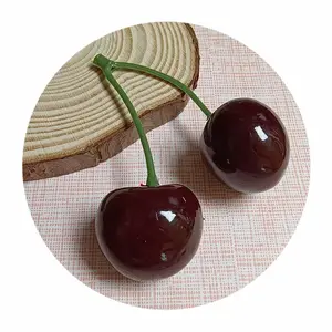 100Pcs/Lot Lifelike Cherry Realistic Fruit Artificial Cherries Fruit Ornaments For Home Garden Christmas Festival Party Decor