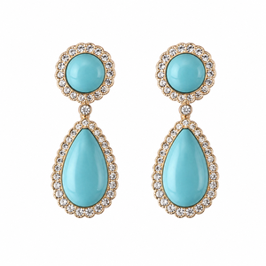 Eleganti Orecchini a Goccia Blu per Donne, Gioielli Scintillanti alla Moda - Product Image 1