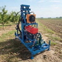 Petite foreuse hydraulique rotative diesel pour puits d'eau, portable, pour usage agricole et de construction, profondeur 200m