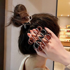 Coleteros de Lujo de Cristal, Coleteros de Alambre Telefónico, Coleteros de Plástico en Espiral, Coleteros a Granel, Anillos Elásticos para el Cabello para Mujeres y Niñas - Product Image 1