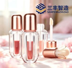 Tube de gloss à lèvres vide en plastique de luxe, forme unique, logo personnalisé, pour cosmétiques - Product Image 4