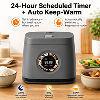 Cuisinière à riz électrique 3L, chauffage IH, 1300W, pot sans revêtement, sans BPA, double capteur de température, 12 fonctions, écran tactile LED