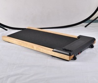 Tapis de marche électrique portable en bois silencieux, tapis de course pour bureau, machine de course à pied avec écran LED et télécommande, usage domestique, 100 kg