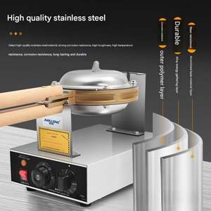 เครื่องทำขนมวาฟเฟิลกรวยลายสก็อตแบบไฟฟ้า พร้อมระบบควบคุมเชิงพาณิชย์ เคลือบสารกันติด - Product Image 5