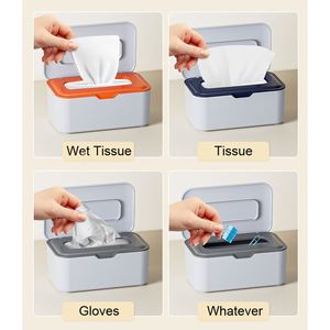 Porta pañuelos faciales promocional, caja de almacenamiento de plástico con tapa, caja de pañuelos para coche con logotipo personalizado - Product Image 5