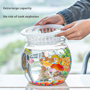 Aquário Redondo Pequeno de Plástico PET Transparente, Durável e Fácil de Limpar para Decoração de Sala de Estar e Escritório em Casa - Product Image 2