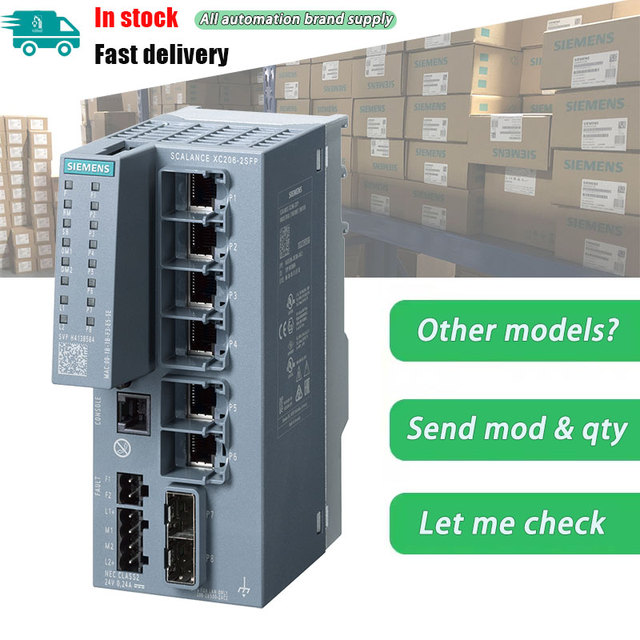 6GK52062BS002AC2 Siemens SCALANCE XC206-2SFP Manageable Layer 2 IE Switch 6GK5 206-2BS00-2AC2 Siemens 6GK5206-2BS00-2AC2