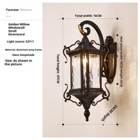 Lámpara de Pared Exterior de Aleación de Aluminio Estilo Europeo, IP65 Impermeable, Lámpara de Pared para Pasillo, Lámpara de Pared Decorativa Vintage para Exteriores