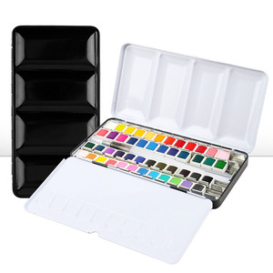XinyiArt 48 colores pasteles sólidos pintura de <span class=keywords><strong>acuarela</strong></span> de grado artístico con <span class=keywords><strong>caja</strong></span> de Metal portátil para artistas principiantes aficionados estudiantes - Product Image 1