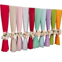 Dekorasi Pernikahan Tirai Benang Modern 100x150cm Kain Gauze Warna-warni Mengalir untuk Latar Belakang 6 Warna GreenLife Plafon