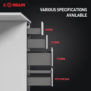 Quảng Đông Thủy Lực Trượt Nhà Bếp Ngăn Kéo Mỏng Ngăn Kéo Hộp Kênh Tủ Đường Sắt Kính Thiên Văn Mềm Đóng Slide Ngăn Kéo Hộp - Product Image 6