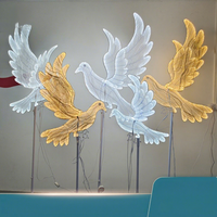 Éclairage de mariage, accessoires décoratifs, éclairage de scène, luminaires en fer forgé, lumières minimalistes en tissu style Mori, lumières colombe de la paix
