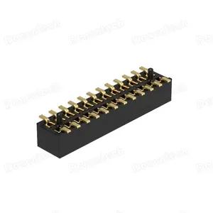 Denentech pcb female header suppliers 1.00mm dual row Straight SMT 1mm female header connector With Peg