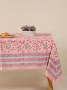 Belle nappe carrée de conception florale imprimée en blocs faite à la main pour les mariages à la maison à l'extérieur prix de gros - Product Image 2