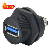 Conectores macho y hembra USB3.0 Conector de cable impermeable IP67 con tapa para transmisión de datos