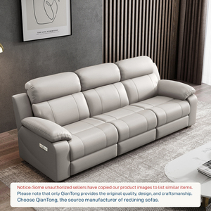 Großhandel Power-Relaxsofa aus PU-Leder, Modulares Wohnzimmermöbel-Set mit 3 Sitzen, USB-Anschlüssen und Elektrischer Relaxfunktion - Product Image 3