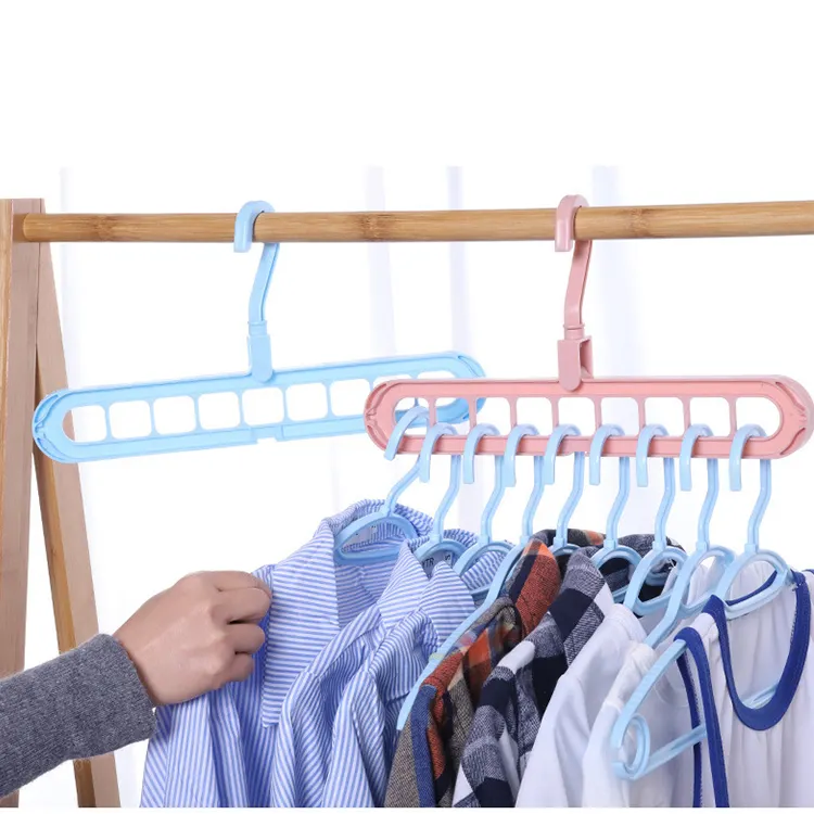 Mehrfach verwendung Luft trocknung 9-Loch-Kleiderbügel Kunststoff-Kleiderbügel Kleiderbügel für Kleidung