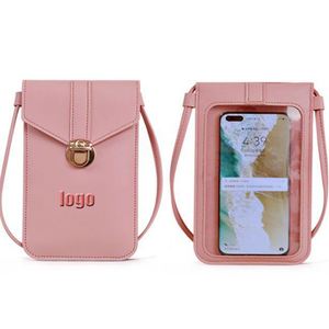 Messenger Mobile Phone Luxury Messenger Card Holder Wallet Chain Neck Synthetic Leather Shoulder Bags - Product Image 1