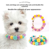 Collier pour petit chien en nylon doux toutes saisons, style Instagram, avec nœud et fleurs, fournitures pour animaux de compagnie, vente en gros pour fabricants