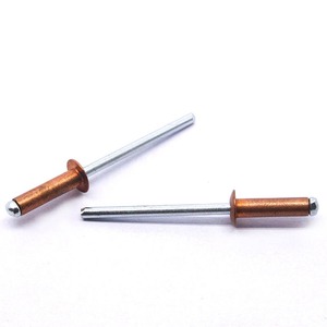 Rivets aveugles en cuivre 1_8_1_2 pouces (3,2x12mm) à tête dôme à extrémité ouverte, auto-sertissants, à tirage central - Product Image 1