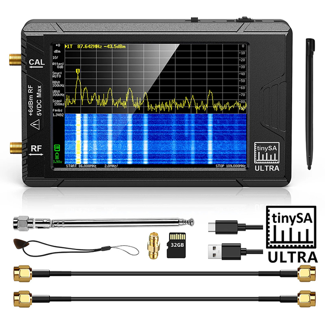 New Original Handheld Tinysa Ultra Spectrum Analyzer 4 Inch Display 800mhz With 32gb Card Rf Generator Spectrum Analyzer