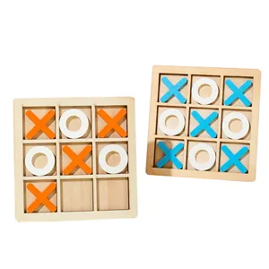 Mini jeu de société XO jeu d'échecs famille enfants jeu de Puzzle éducatif en bois Tic Tac Toe jouets pour enfants