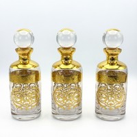 Flacon décoratif en verre électroplaqué or UV de style arabe, vide, pour huiles aromatiques et parfums, 150 ml, 200 ml