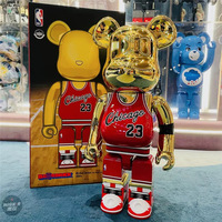 Ours Violent 400% Bearbrick GN Modèle 554866 Résine Peinte Écologique Fait Main Figurine de Surf Décoration de Salon Meuble TV