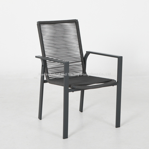 Leisure Outdoor Cheap <b>Garden</b> Courtyard Hotel Patio Steel Rope Set With Double <b>Coffee</b> <b>Tables</b> and Chairs - Product Image 3