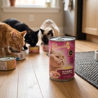 ODM OEM Aliments humides haut de gamme pour chats, nourriture en conserve au thon pour chats, Halal/BRC, sans OGM, forte teneur en viande, sans céréales, écologique