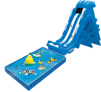 Toboggan aquatique gonflable commercial de grande taille Wolong, toboggan aquatique gonflable personnalisé pour aire de jeux aquatique intérieure