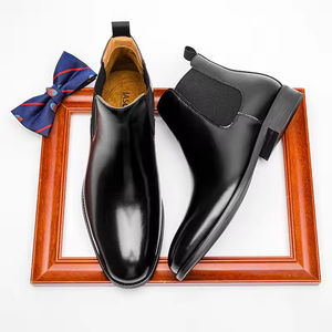 Bottines de luxe de haute qualité, style rétro britannique, bout rond, formelles, imperméables et respirantes, pour l'automne et l'hiver - Product Image 5