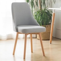 Style nordique pas cher tissu sièges dossier pieds en bois massif rotation meubles de maison chaise de bureau à domicile chaise de salon