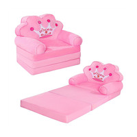 Fauteuil pliant Montessori en mousse rose pour enfants, canapé-lit 2-en-1 pour tout-petits, idéal pour le sol