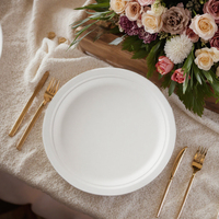 Assiette ronde jetable 100% compostable et biodégradable en bagasse de canne à sucre, 6/9 pouces, vaisselle jetable pour mariage et fête