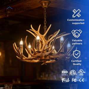 Lámparas Decorativas <span class=keywords><strong>para</strong></span> el Hogar, Lámpara de Techo con Diseño de Astas de Ciervo <span class=keywords><strong>para</strong></span> Sala de Estar, Dormitorio, Villa, Material Ecológico de Resina - Product Image 1