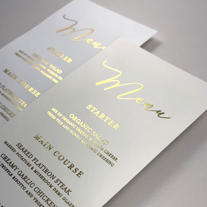 Menú de Cena de Boda Personalizado con Caligrafía en Lámina Dorada Elegante para <span class=keywords><strong>Bodas</strong></span> y Recepciones - Product Image 3