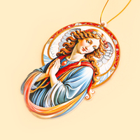 Pendentif de Noël personnalisé de haute qualité avec image religieuse de la Vierge Marie de Jésus, accessoires à suspendre