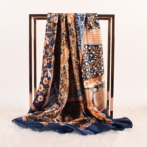 Eur-American Pop New 90*90 sciarpa quadrata in seta con stampa floreale quadrata per donne Hijab spiaggia scialle altre sciarpe - Product Image 6